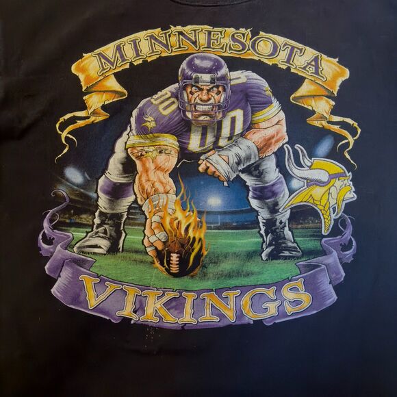 Vintage Minnesota Vikings Shirt Men's XXL Black NFL Graphic Player Football - Picture 3 of 11